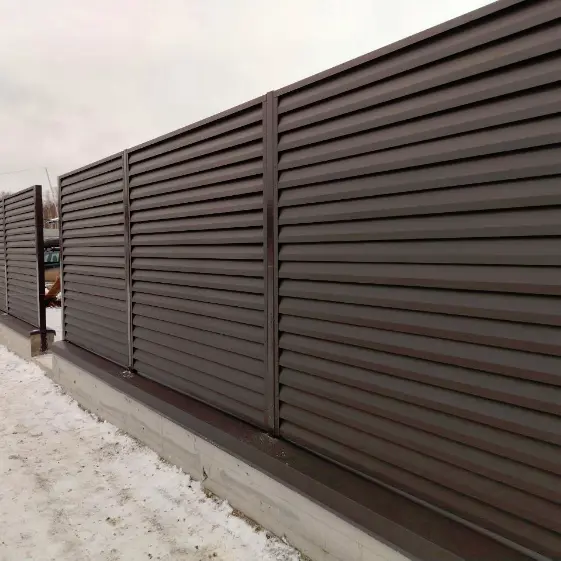 Двусторонний забор Реснички 8019 МАТТЕ Темный Шоколад матовый