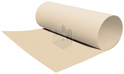 Лист гладкий RAL 1015/1015 Слоновая Кость двухсторонний ширина 1,25м плоский, рулонная сталь толщиной 0,45мм