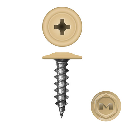 Caморез ПШ по дереву 4,2х16 RAL1001 Клен Cветлый прессшайба