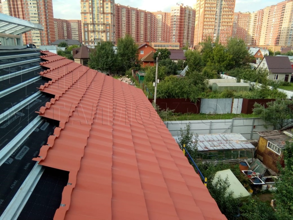 Металлочерепица Геркулес 8004 терракотовый Стальной Бархат от Центра Металокровли в Элисте