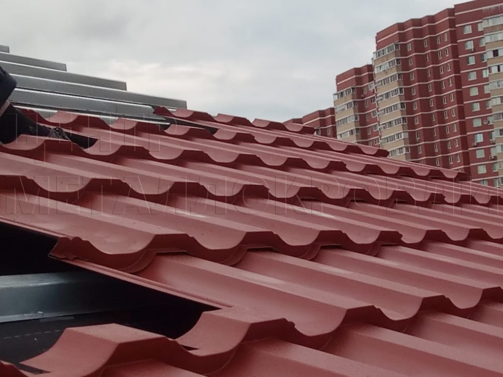 Металлочерепица Геркулес 8004 терракотовый Стальной Бархат от Центра Металлокровли в Элисте