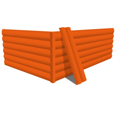 Фото сайдинга металлического (металлосайдинга) Блок-Хаус под бревно RAL2004 Оранжевый Апельсин для фасада дома