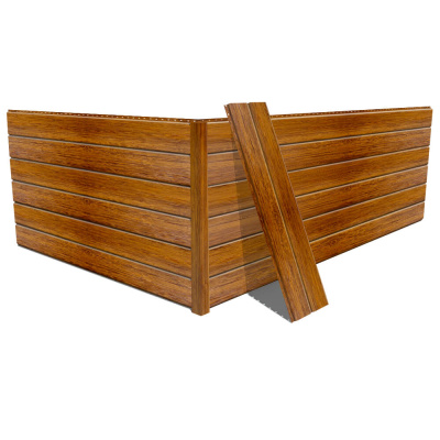 Фото сайдинга металлического (металлосайдинга) Евро-Брус под брус с покрытием Printech (Корея) дерево Орех для фасада дома