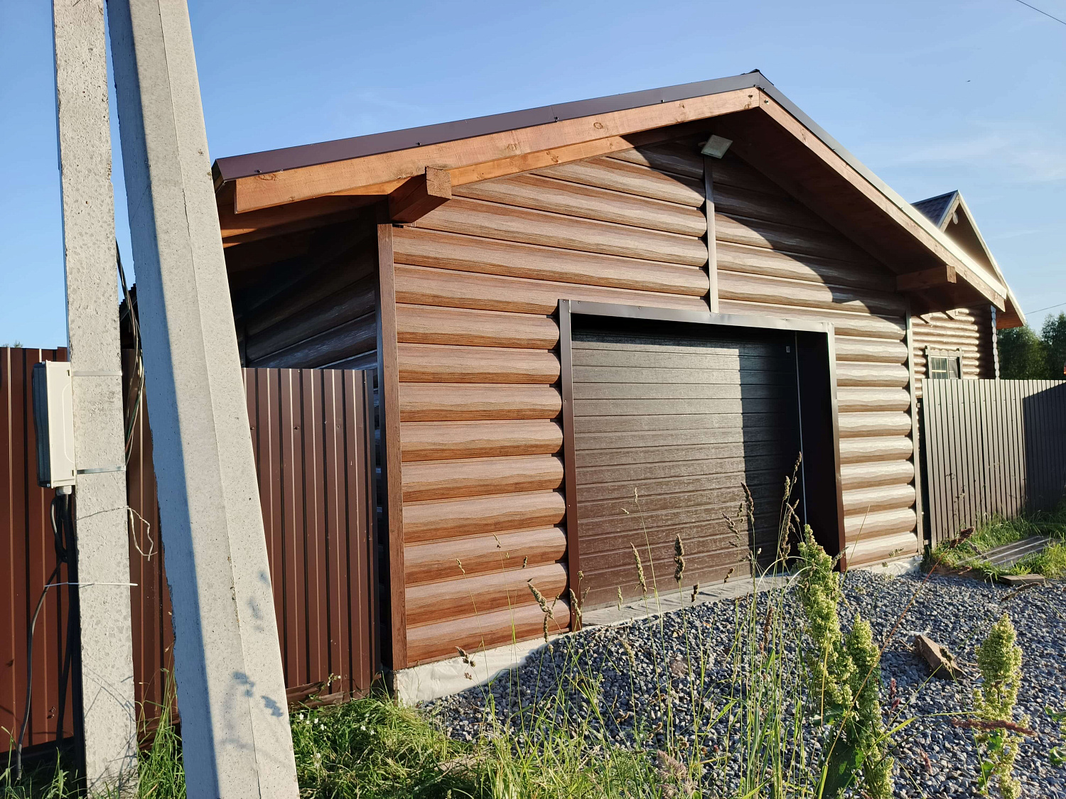 Металлосайдинг Бревно Рубленое 4D Темный Дуб 3D Принтек